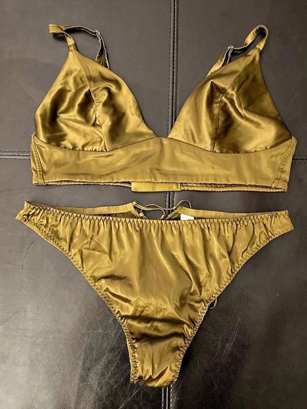 Olive Green Two-Piece Lingerie Set